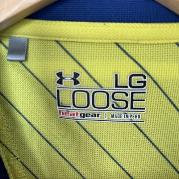 UNDER ARMOUR Loose Fit Short Sleeve Polo Size Large Royal Performance Golf - Picture 2 of 4